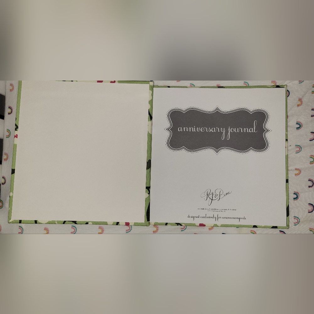 RAG and Bone Green Floral Hard Cover Anniversary Journal New!